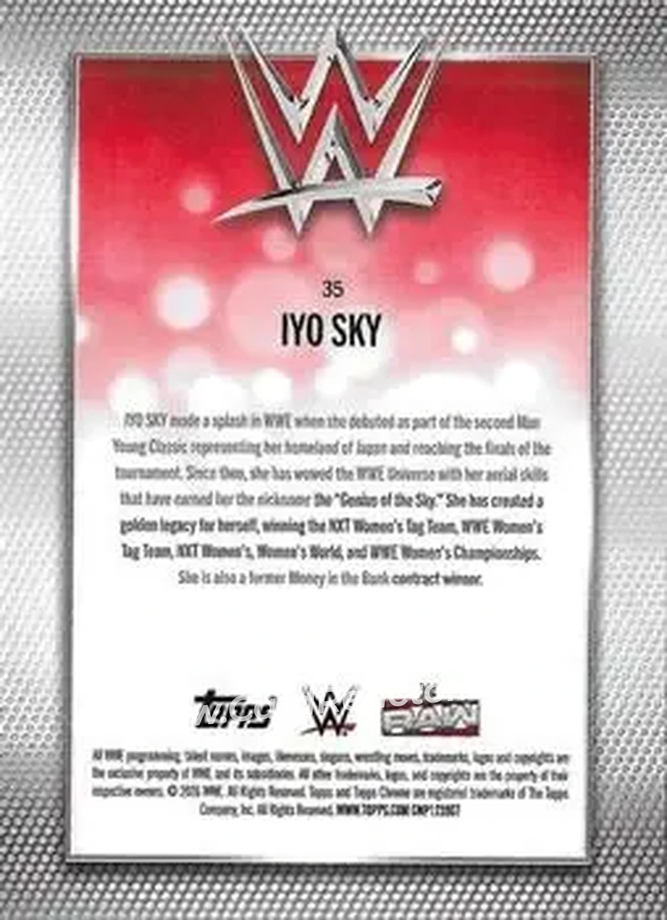 2026 Topps Chrome WWE - Yellow Refractor #35 - Iyo Sky - Back