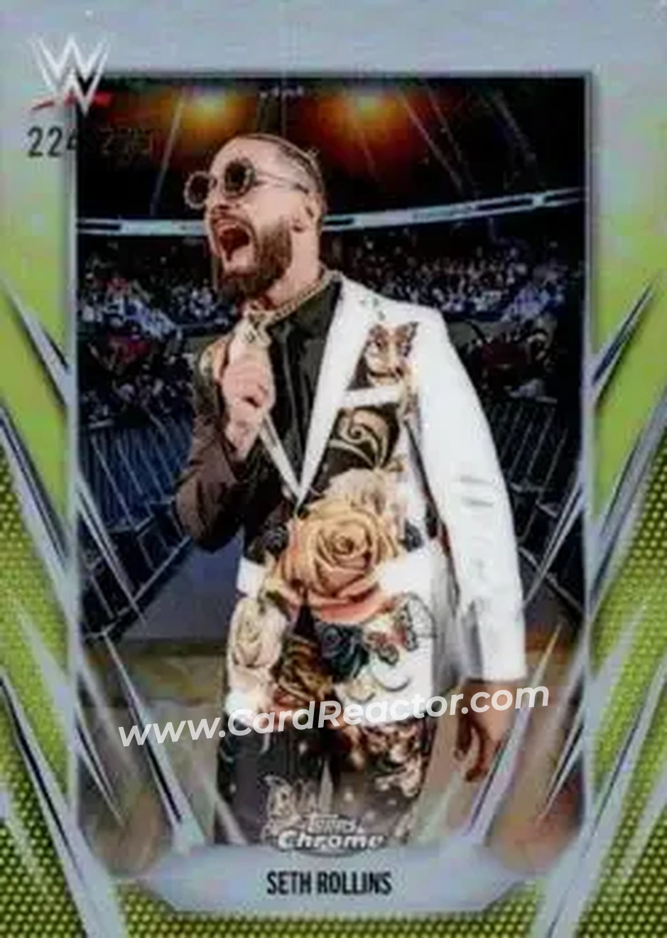 2026 Topps Chrome WWE - Yellow Refractor #40 - Seth "Freakin" Rollins - Front 2026 Topps Chrome WWE - Yellow Refractor #40 - Seth "Freakin" Rollins - Front