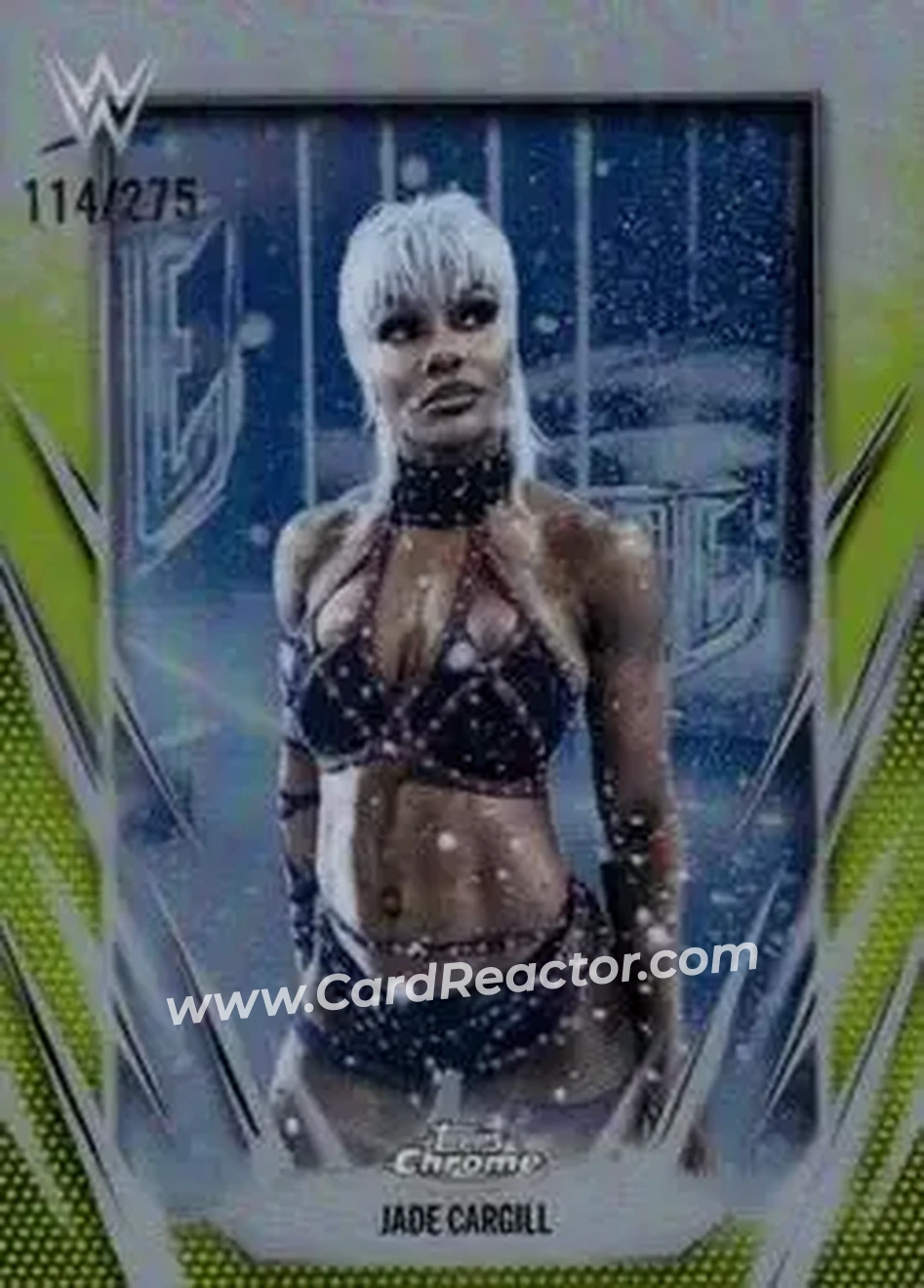 2026 Topps Chrome WWE - Yellow Refractor #45 - Jade Cargill - Front 2026 Topps Chrome WWE - Yellow Refractor #45 - Jade Cargill - Front