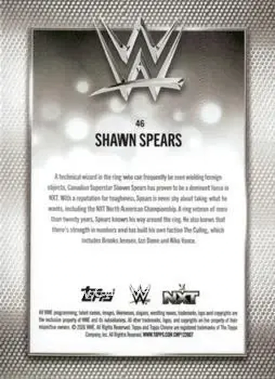 2026 Topps Chrome WWE - Yellow Refractor #46 - Shawn Spears - Back 2026 Topps Chrome WWE - Yellow Refractor #46 - Shawn Spears - Back