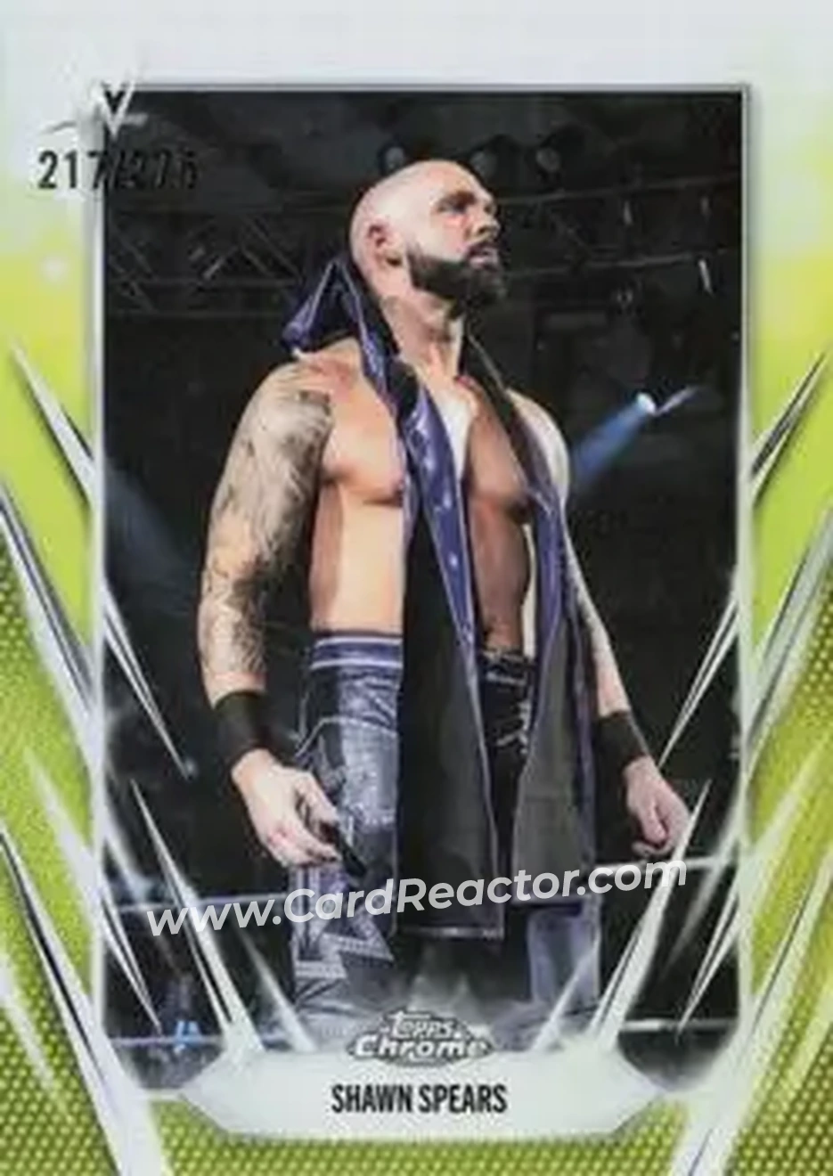 2026 Topps Chrome WWE - Yellow Refractor #46 - Shawn Spears - Front 2026 Topps Chrome WWE - Yellow Refractor #46 - Shawn Spears - Front