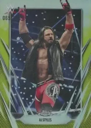2026 Topps Chrome WWE - Yellow Refractor #47 - AJ Styles