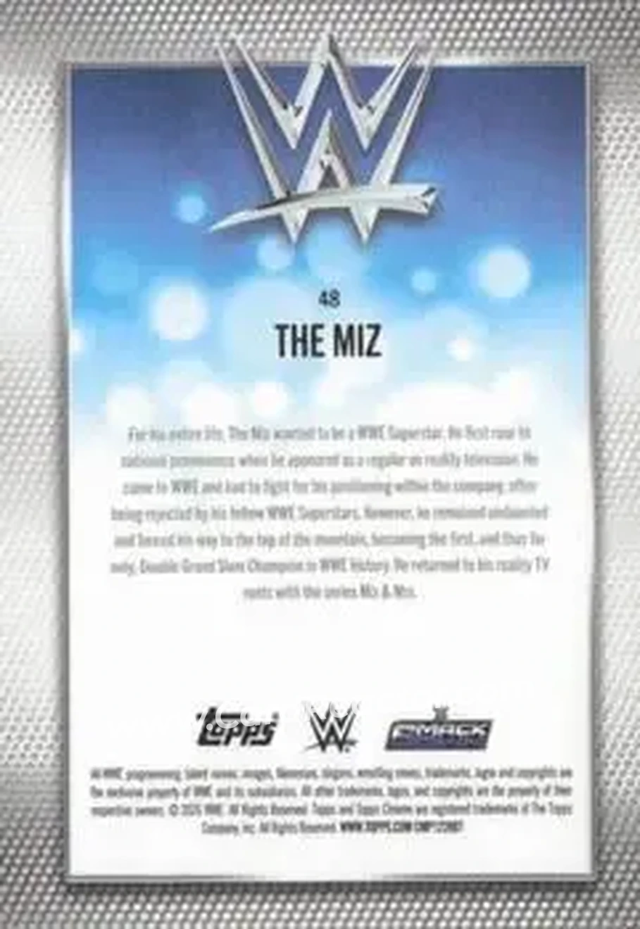 2026 Topps Chrome WWE - Yellow Refractor #48 - The Miz - Back 2026 Topps Chrome WWE - Yellow Refractor #48 - The Miz - Back