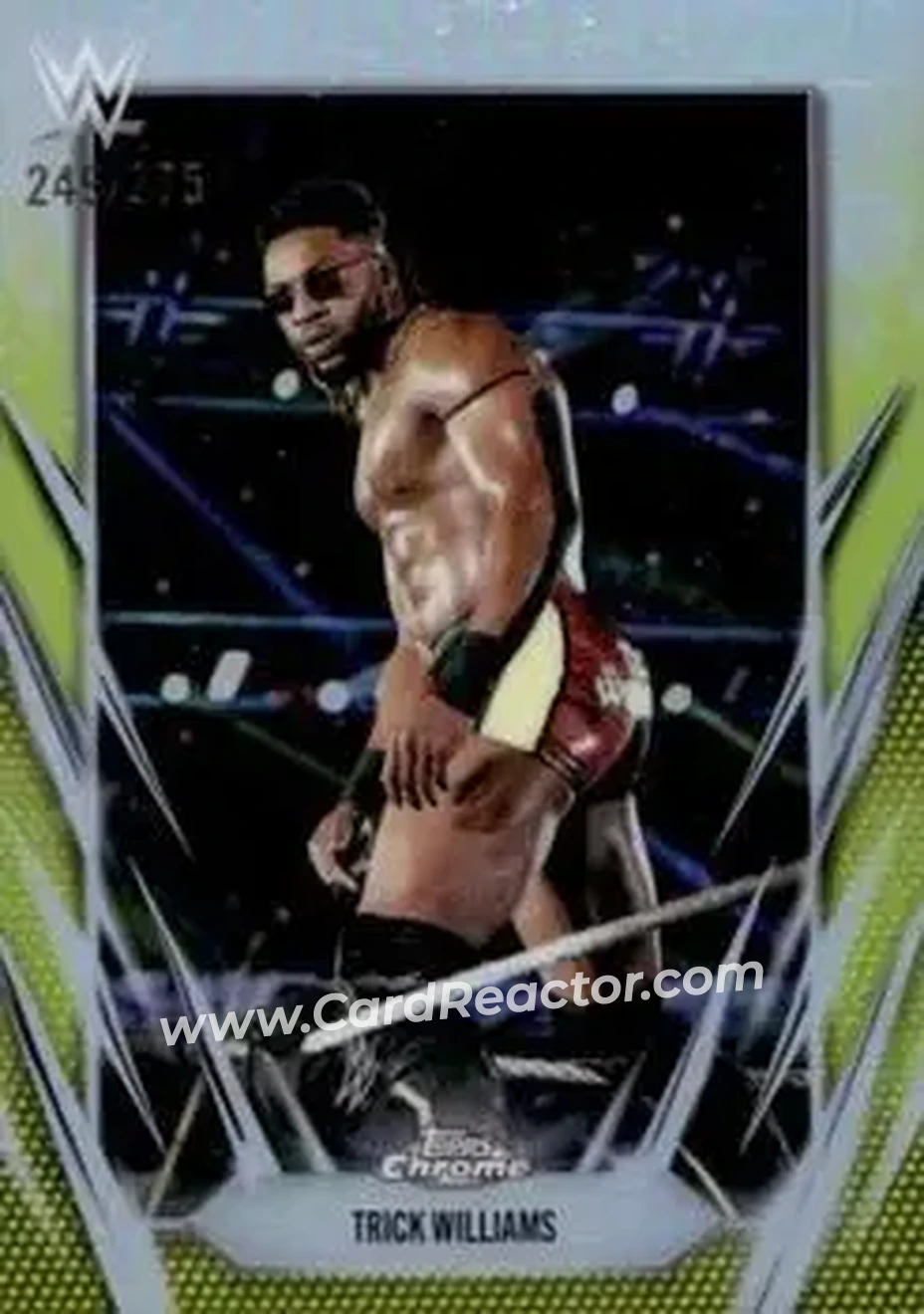 2026 Topps Chrome WWE - Yellow Refractor #52 - Trick Williams - Front 2026 Topps Chrome WWE - Yellow Refractor #52 - Trick Williams - Front