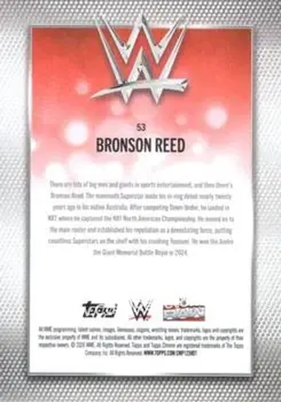 2026 Topps Chrome WWE - Yellow Refractor #53 - Bronson Reed - Back