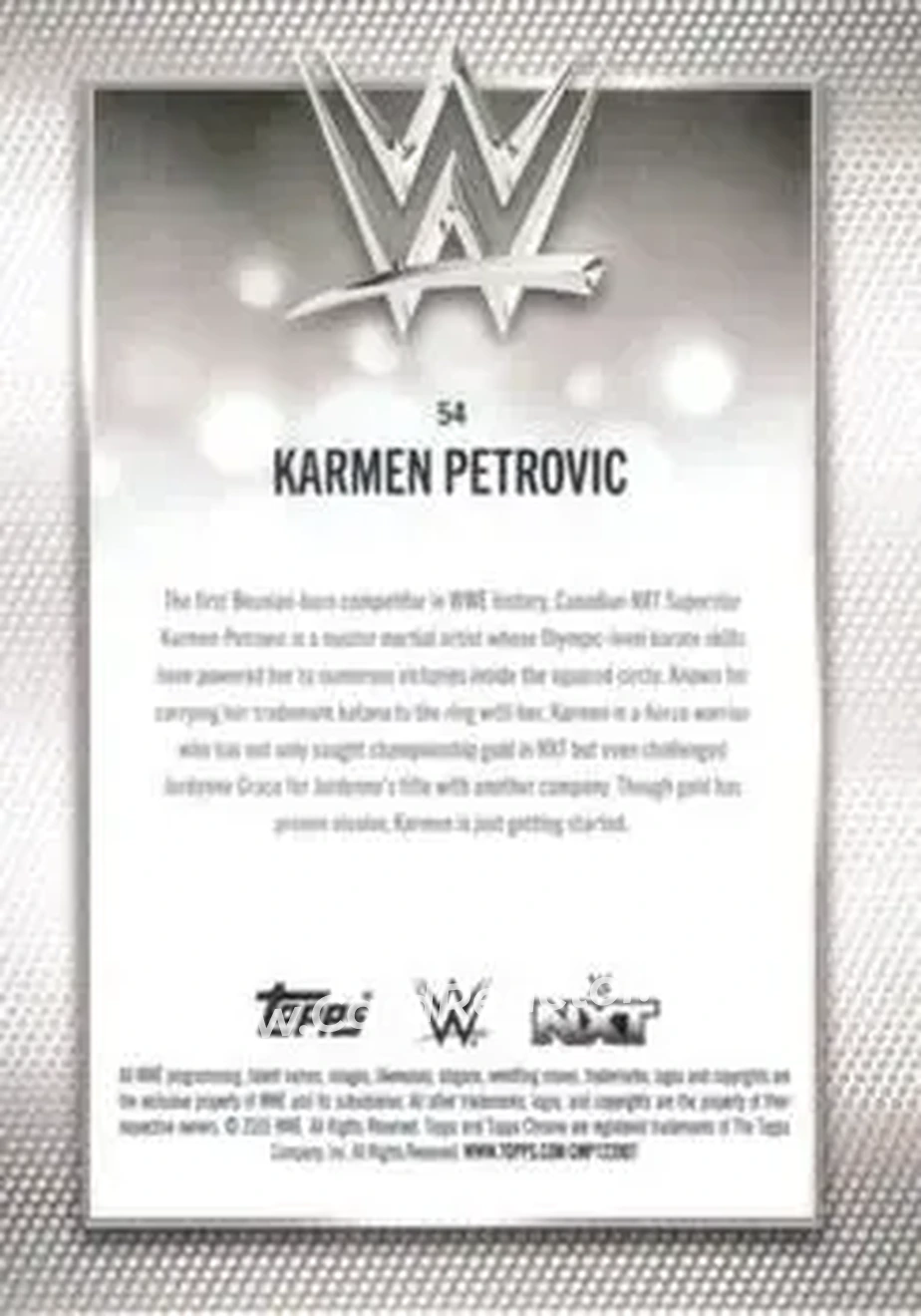 2026 Topps Chrome WWE - Yellow Refractor #54 - Karmen Petrovic - Back