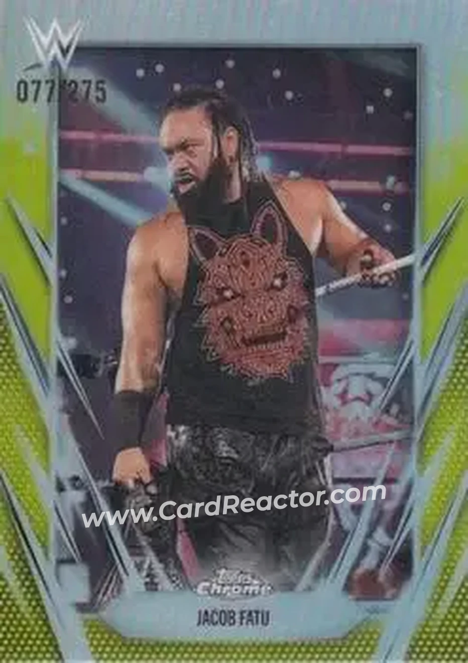 2026 Topps Chrome WWE - Yellow Refractor #55 - Jacob Fatu - Front