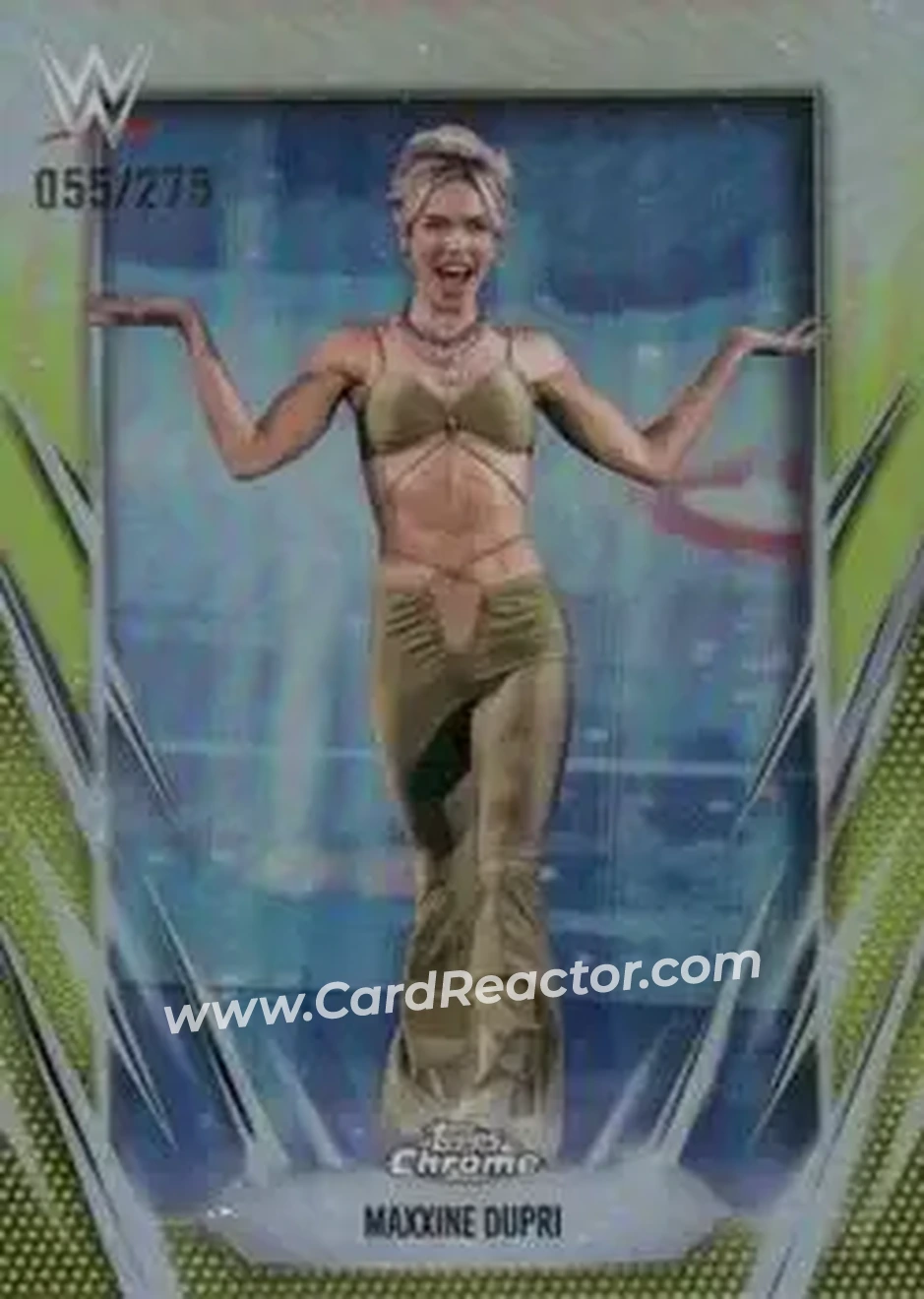 2026 Topps Chrome WWE - Yellow Refractor #57 - Maxxine Dupri - Front 2026 Topps Chrome WWE - Yellow Refractor #57 - Maxxine Dupri - Front