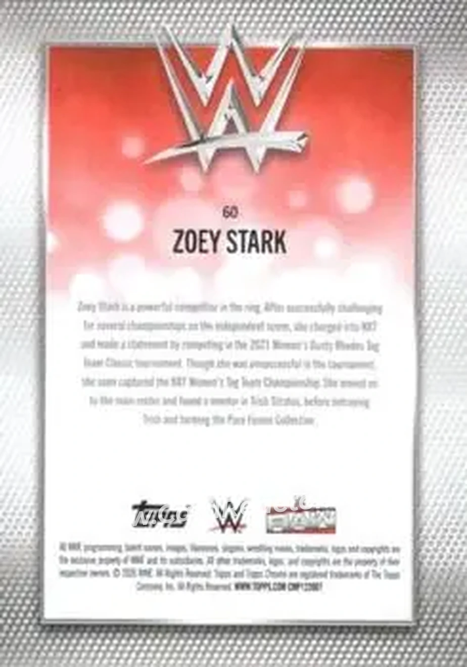 2026 Topps Chrome WWE - Yellow Refractor #60 - Zoey Stark - Back