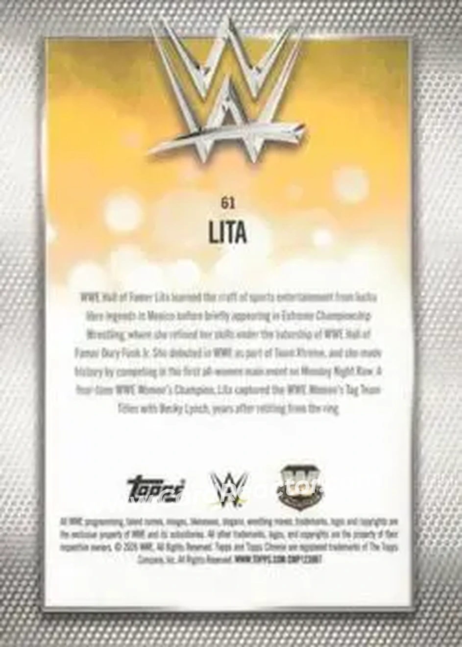 2026 Topps Chrome WWE - Yellow Refractor #61 - Lita - Back