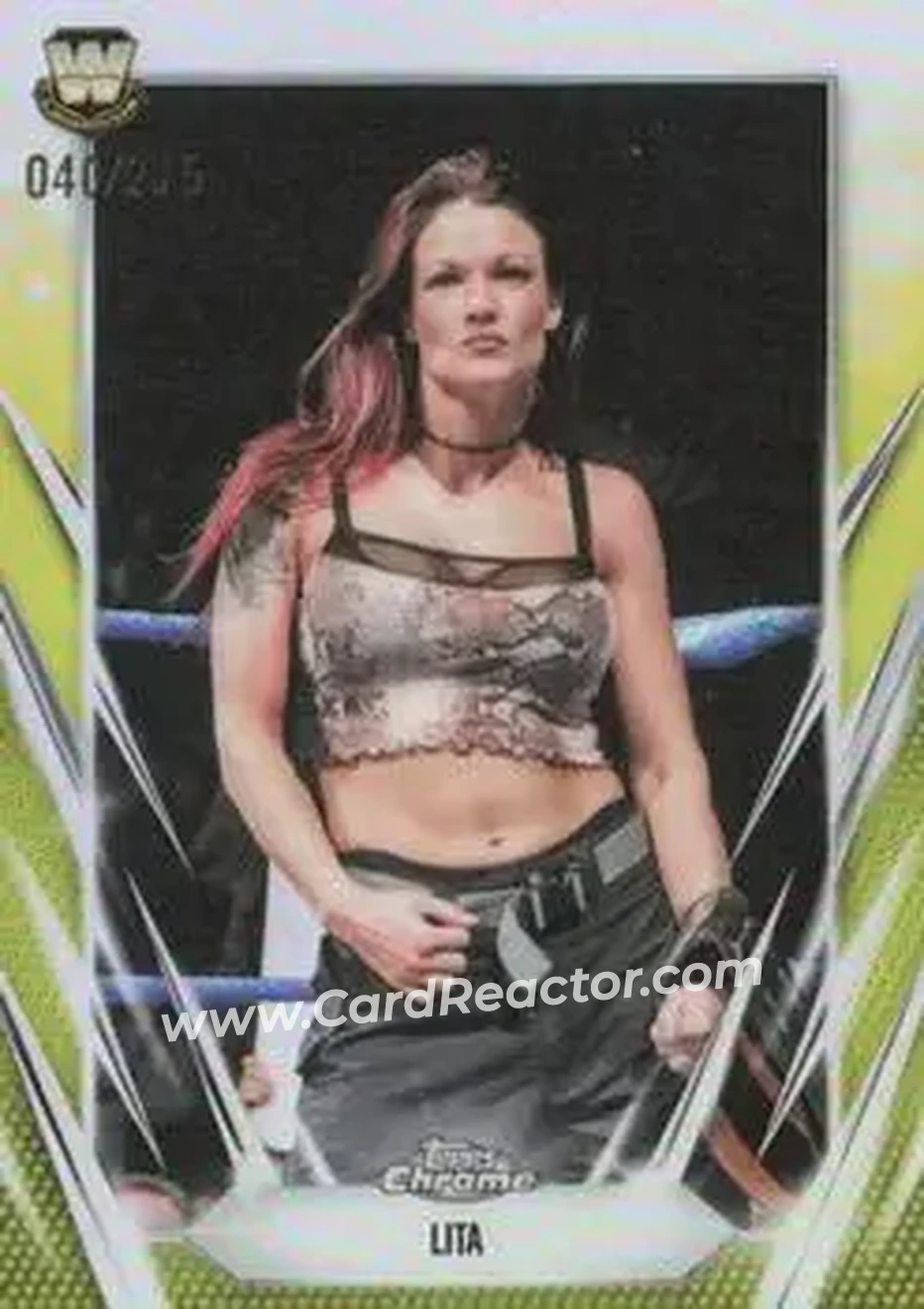 2026 Topps Chrome WWE - Yellow Refractor #61 - Lita - Front