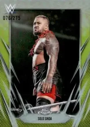 2026 Topps Chrome WWE - Yellow Refractor #63 - Solo Sikoa