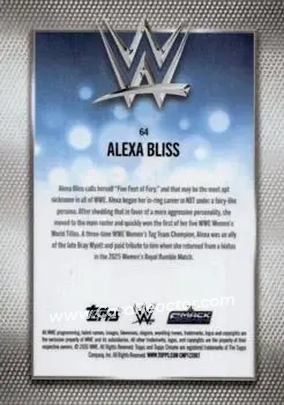 2026 Topps Chrome WWE - Yellow Refractor #64 - Alexa Bliss - Back 2026 Topps Chrome WWE - Yellow Refractor #64 - Alexa Bliss - Back