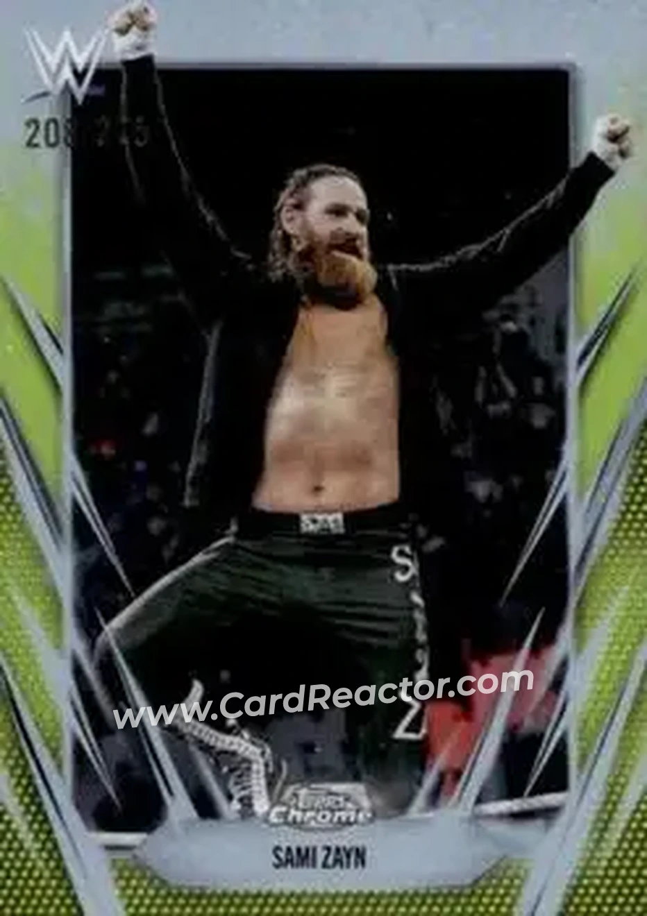 2026 Topps Chrome WWE - Yellow Refractor #67 - Sami Zayn - Front