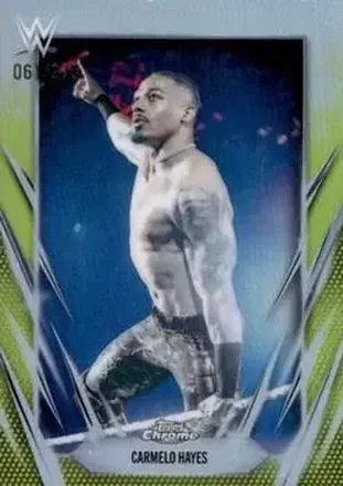 2026 Topps Chrome WWE - Yellow Refractor #70 - Carmelo Hayes