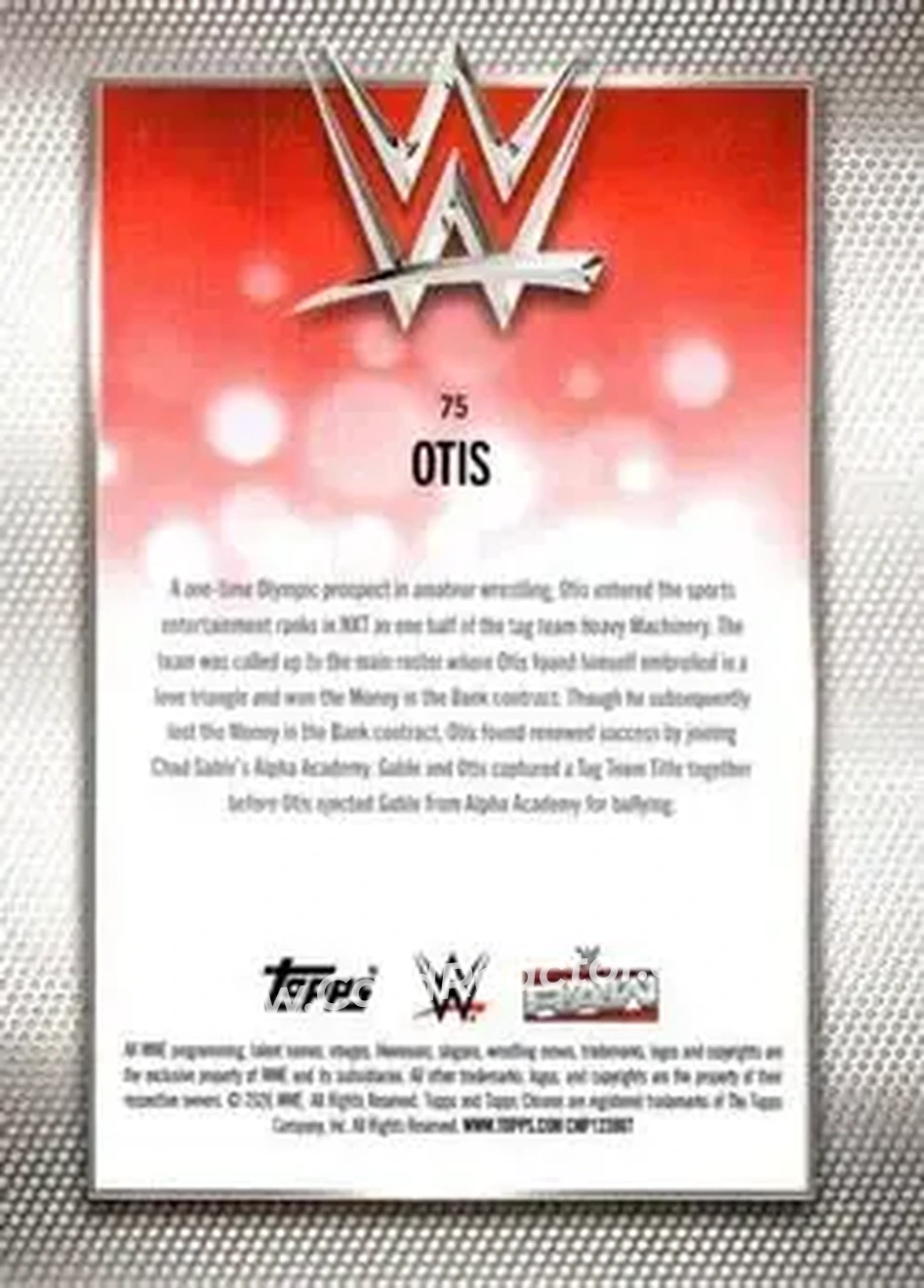 2026 Topps Chrome WWE - Yellow Refractor #75 - Otis - Back