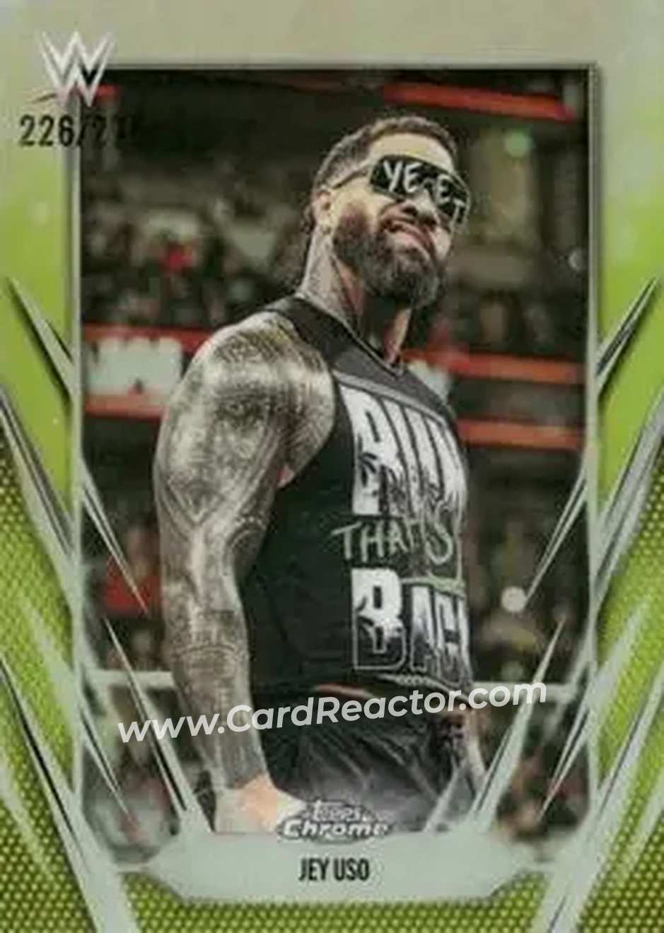 2026 Topps Chrome WWE - Yellow Refractor #83 - Jey Uso - Front