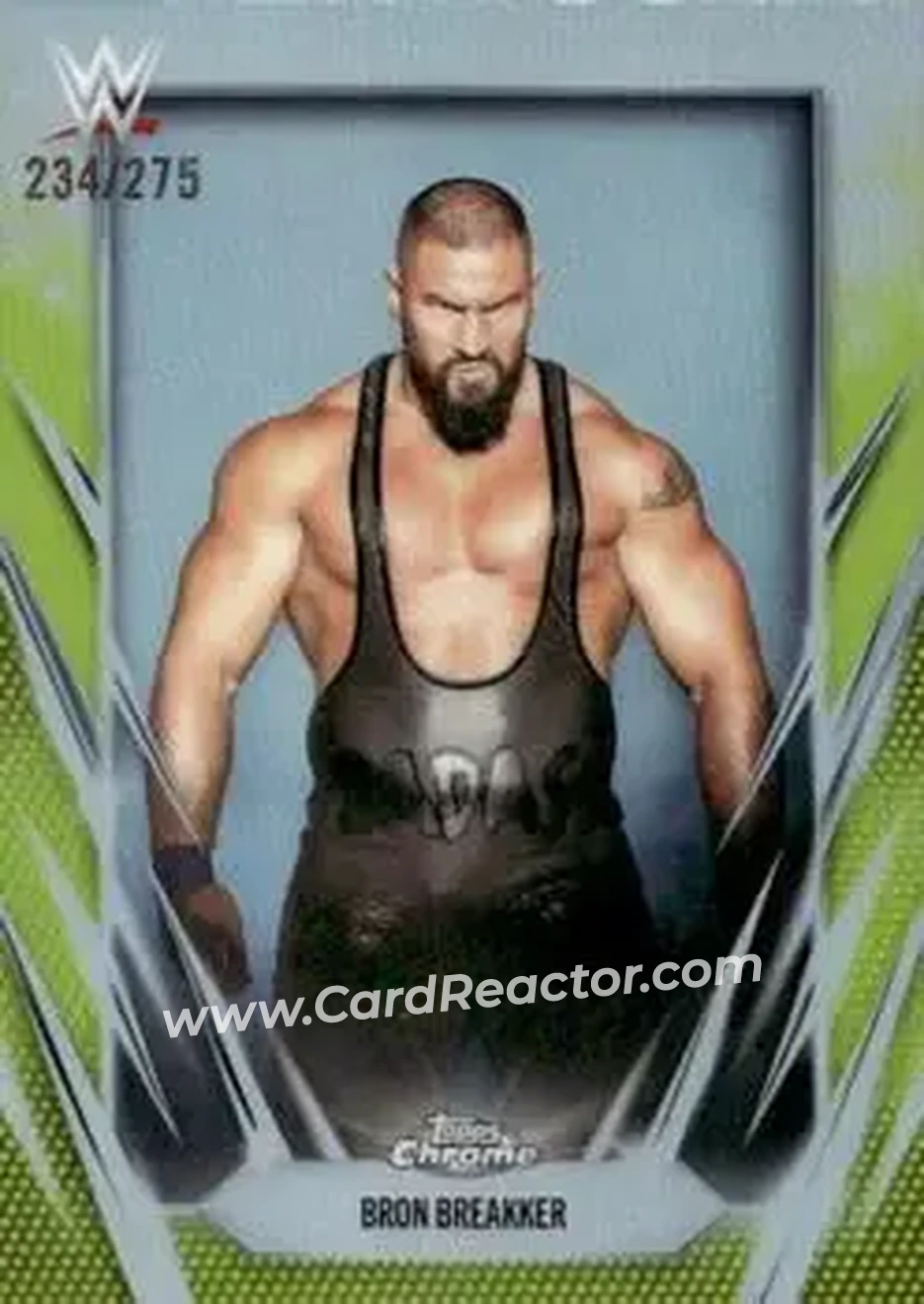 2026 Topps Chrome WWE - Yellow Refractor #93 - Bron Breakker - Front 2026 Topps Chrome WWE - Yellow Refractor #93 - Bron Breakker - Front