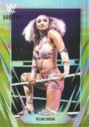 2026 Topps Chrome WWE - Yellow Refractor #95 - Kelani Jordan