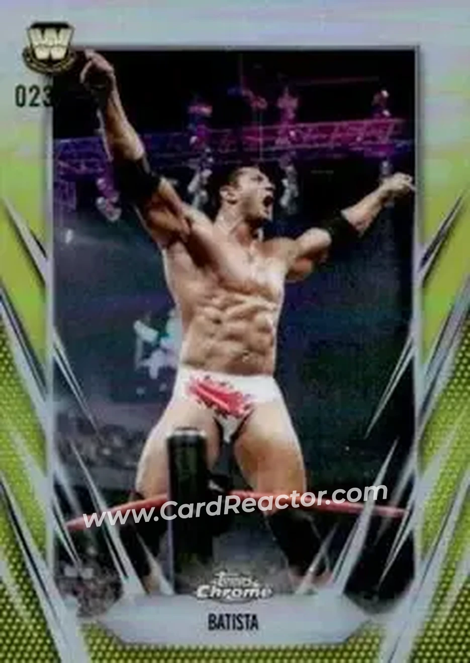 2026 Topps Chrome WWE - Yellow Refractor #99 - Batista - Front