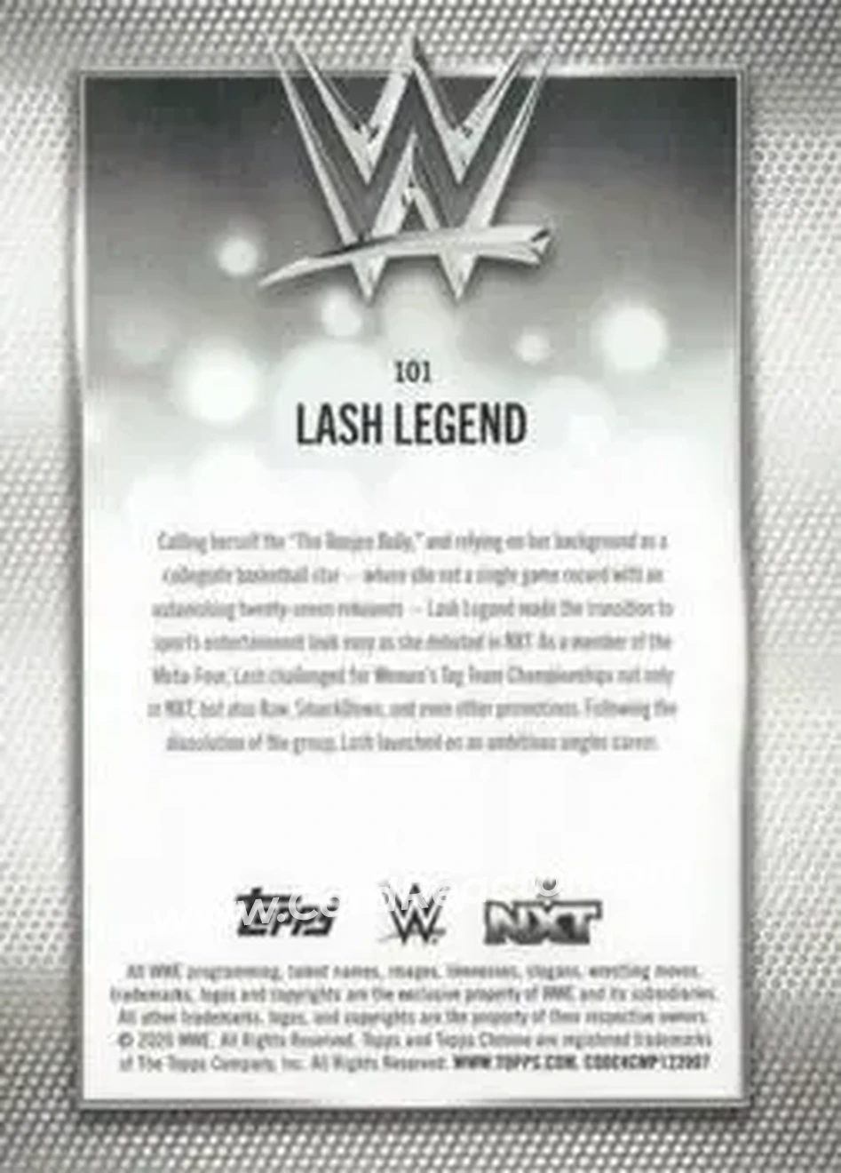 2026 Topps Chrome WWE - Yellow Refractor #101 - Lash Legend - Back