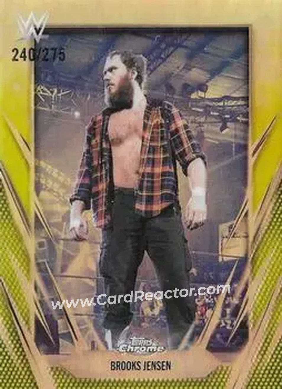 2026 Topps Chrome WWE - Yellow Refractor #104 - Brooks Jensen - Front 2026 Topps Chrome WWE - Yellow Refractor #104 - Brooks Jensen - Front