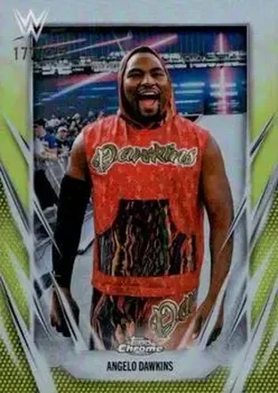 2026 Topps Chrome WWE - Yellow Refractor #108 - Angelo Dawkins