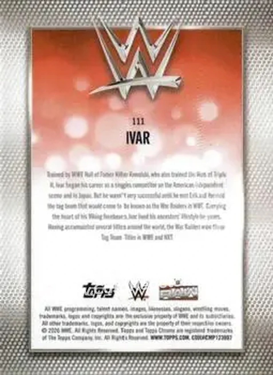 2026 Topps Chrome WWE - Yellow Refractor #111 - Ivar - Back