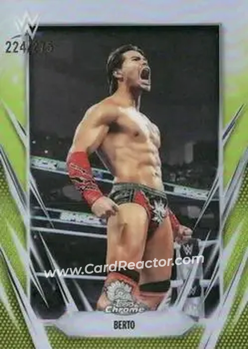 2026 Topps Chrome WWE - Yellow Refractor #122 - Berto - Front