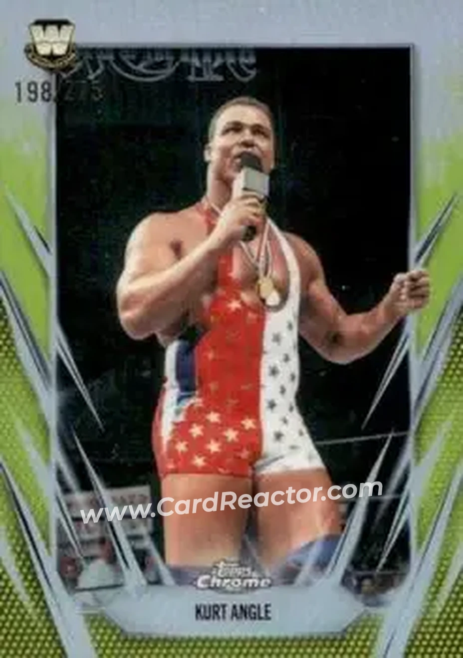 2026 Topps Chrome WWE - Yellow Refractor #123 - Kurt Angle - Front