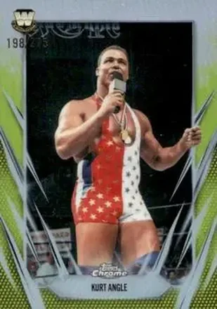 2026 Topps Chrome WWE - Yellow Refractor #123 - Kurt Angle