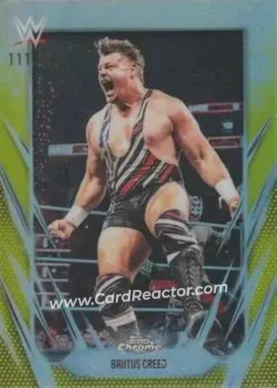 2026 Topps Chrome WWE - Yellow Refractor #140 - Brutus Creed - Front 2026 Topps Chrome WWE - Yellow Refractor #140 - Brutus Creed - Front