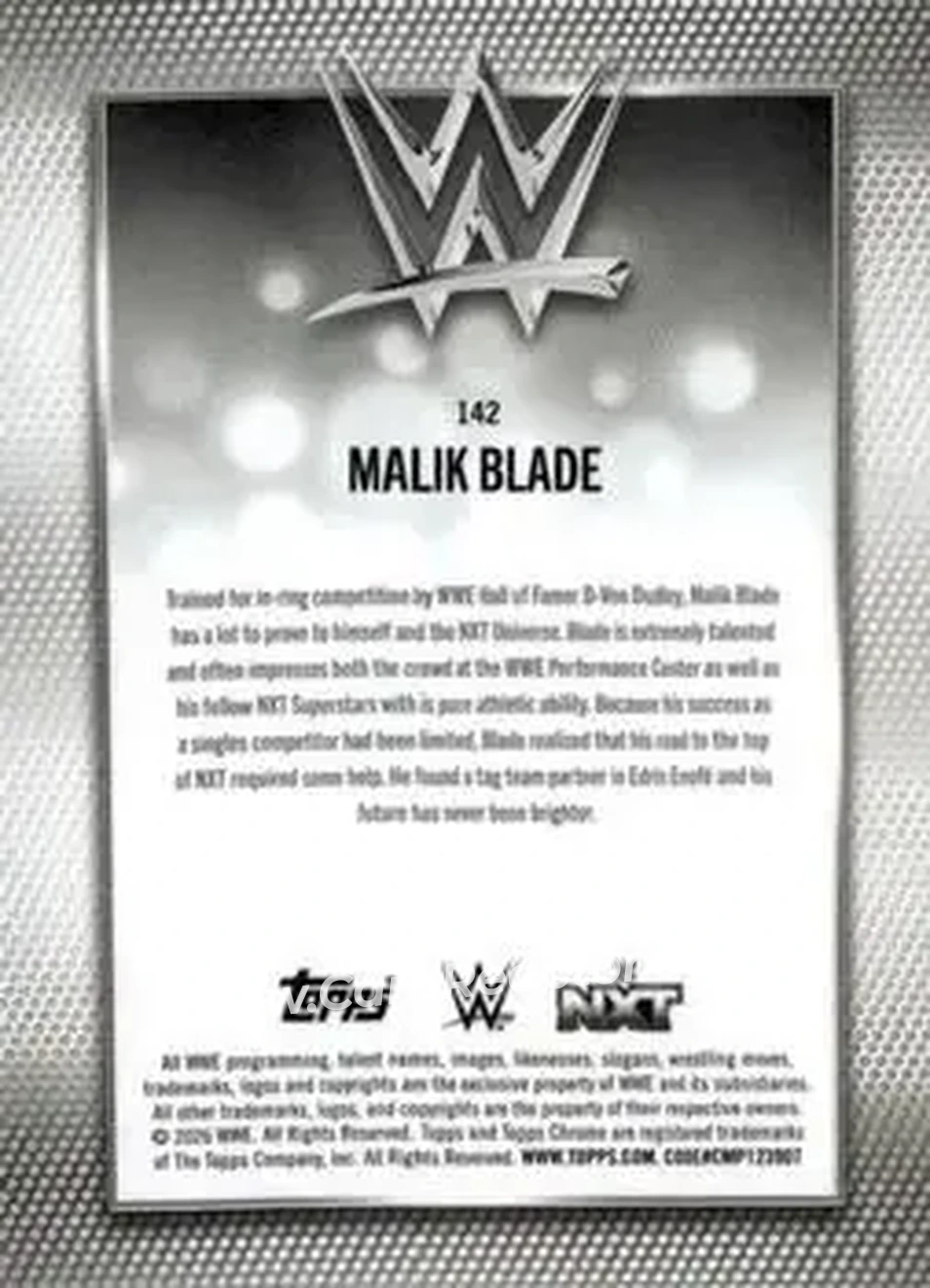 2026 Topps Chrome WWE - Yellow Refractor #142 - Malik Blade - Back