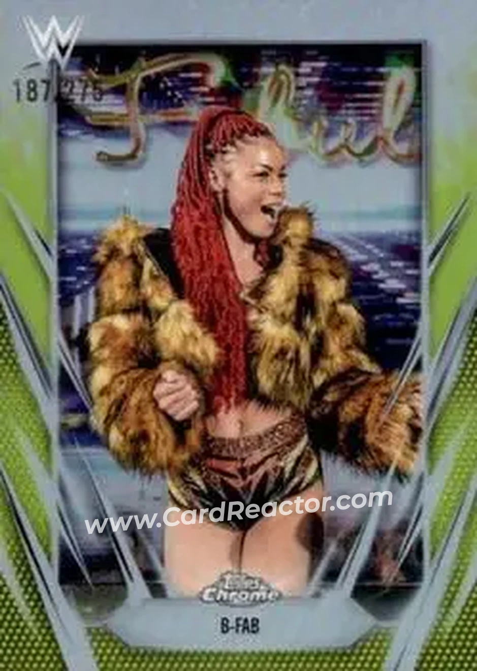 2026 Topps Chrome WWE - Yellow Refractor #143 - B-Fab - Front