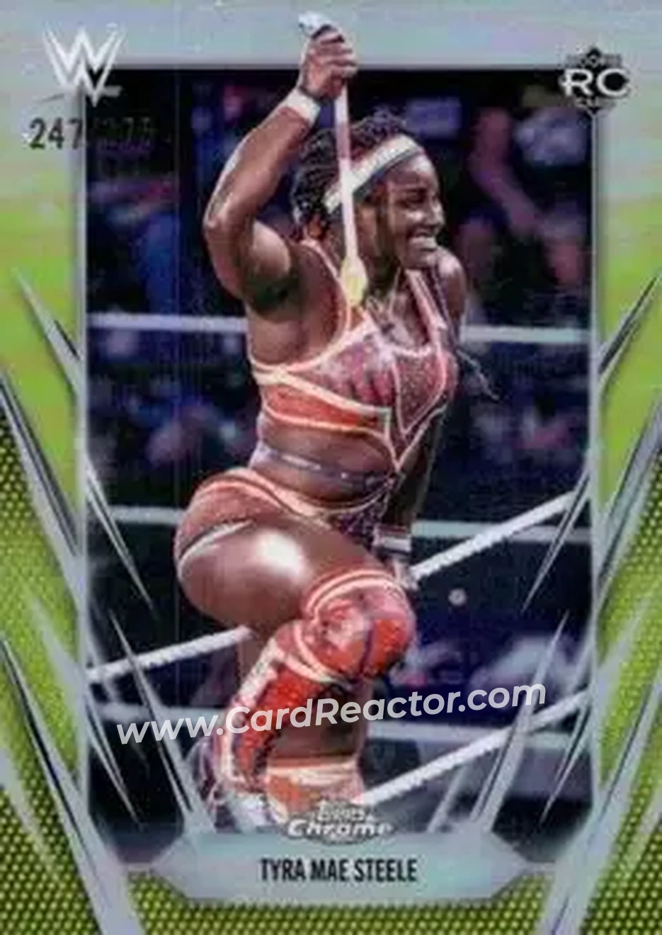2026 Topps Chrome WWE - Yellow Refractor #144 - Tyra Mae Steele - Front