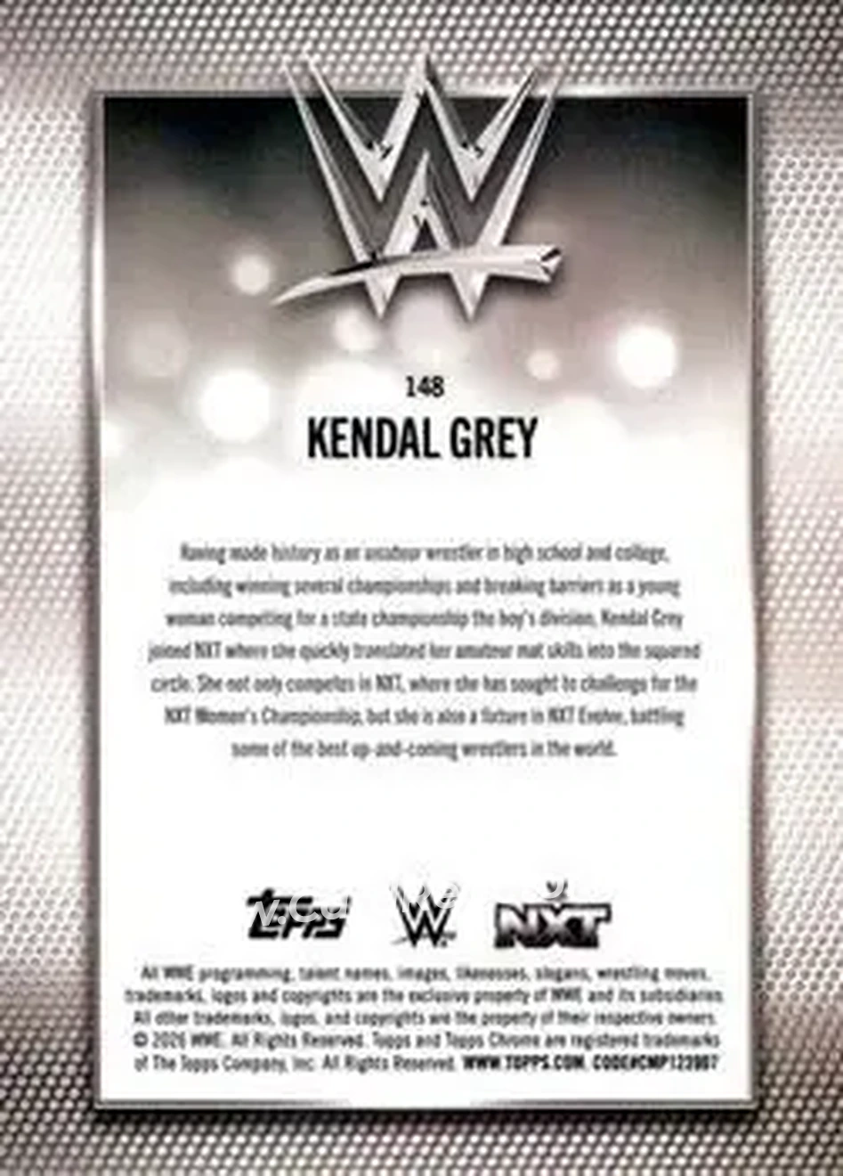 2026 Topps Chrome WWE - Yellow Refractor #148 - Kendal Grey - Back
