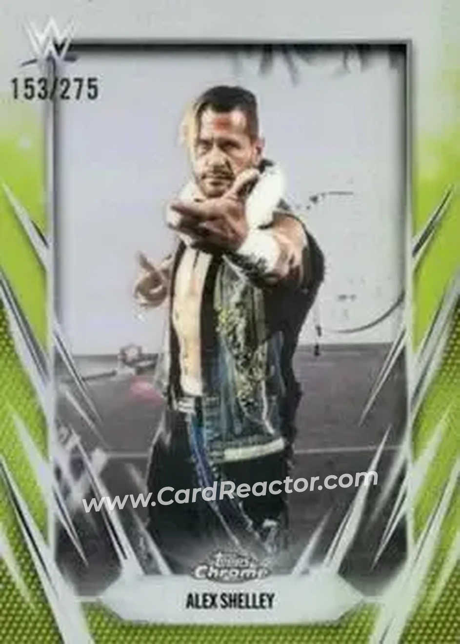 2026 Topps Chrome WWE - Yellow Refractor #152 - Alex Shelley - Front 2026 Topps Chrome WWE - Yellow Refractor #152 - Alex Shelley - Front