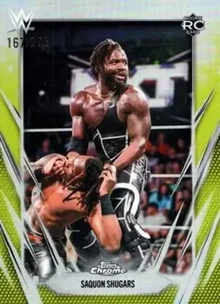 2026 Topps Chrome WWE - Yellow Refractor #154 - Saquon Shugars