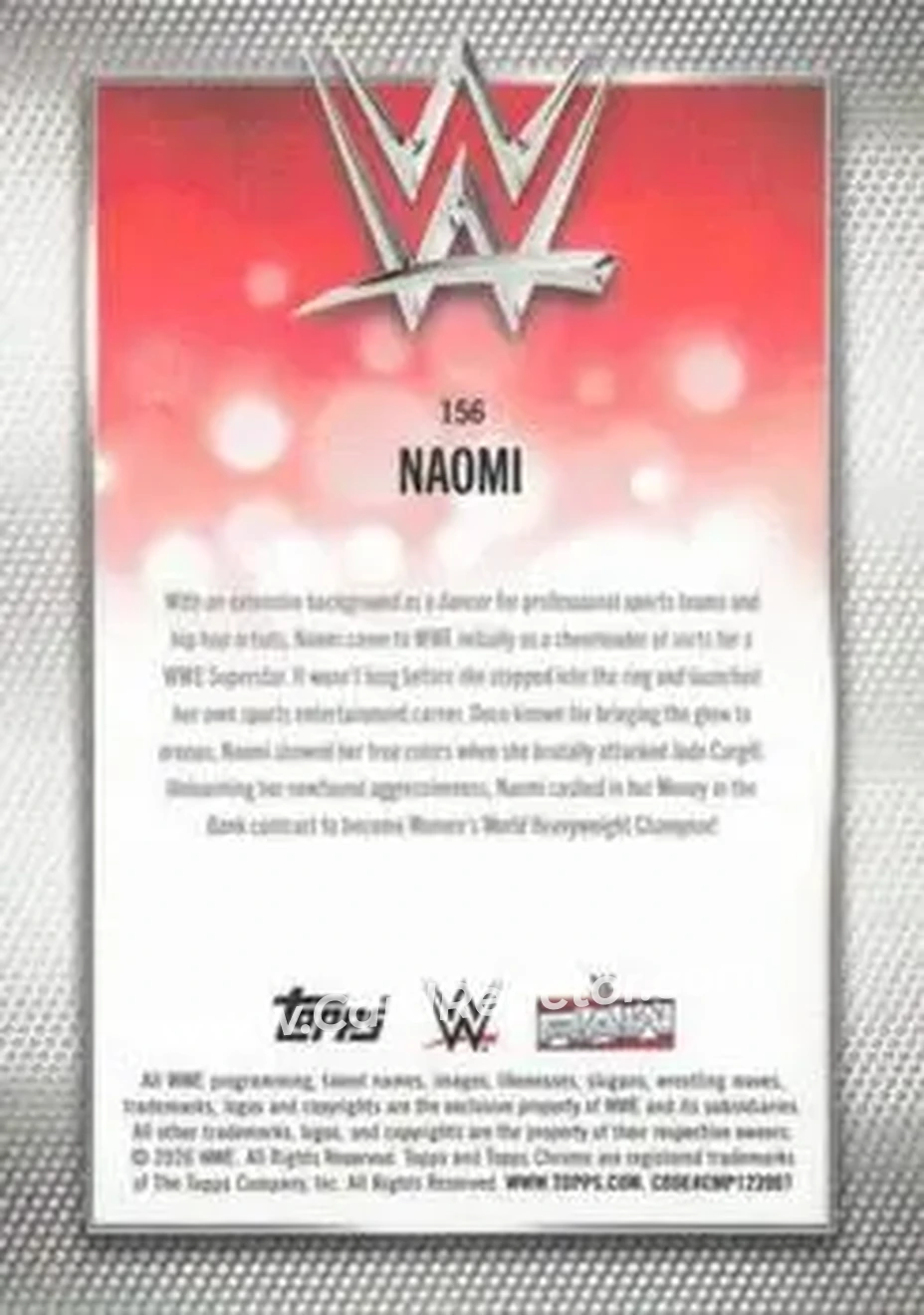 2026 Topps Chrome WWE - Yellow Refractor #156 - Naomi - Back