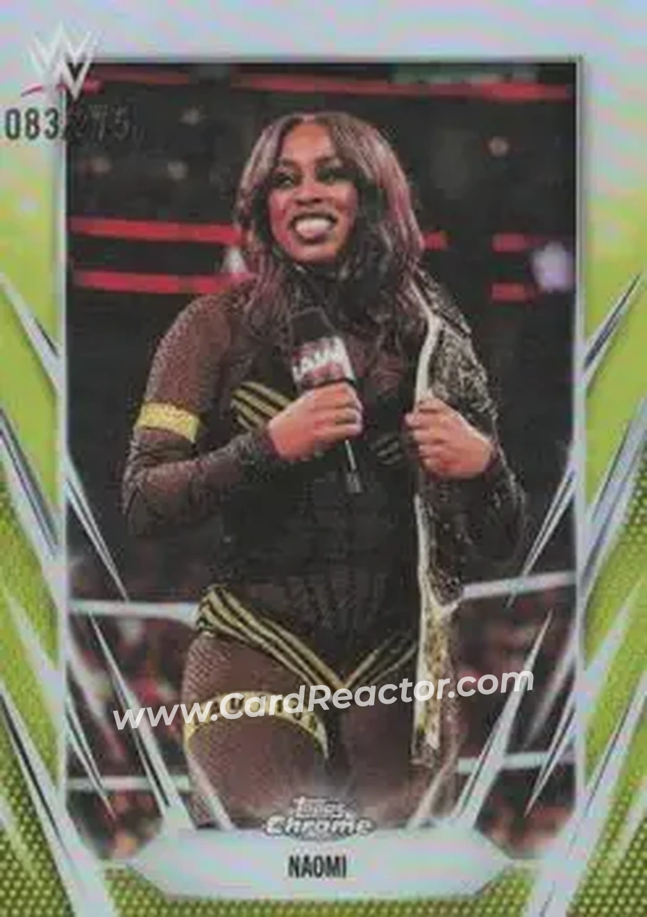 2026 Topps Chrome WWE - Yellow Refractor #156 - Naomi - Front