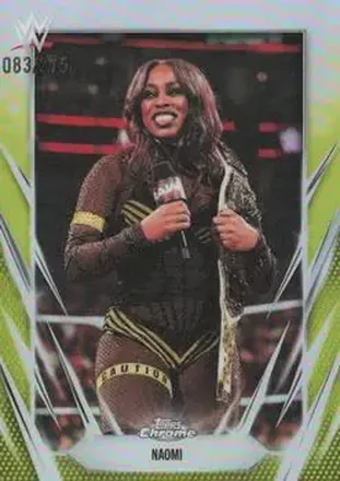 2026 Topps Chrome WWE - Yellow Refractor #156 - Naomi