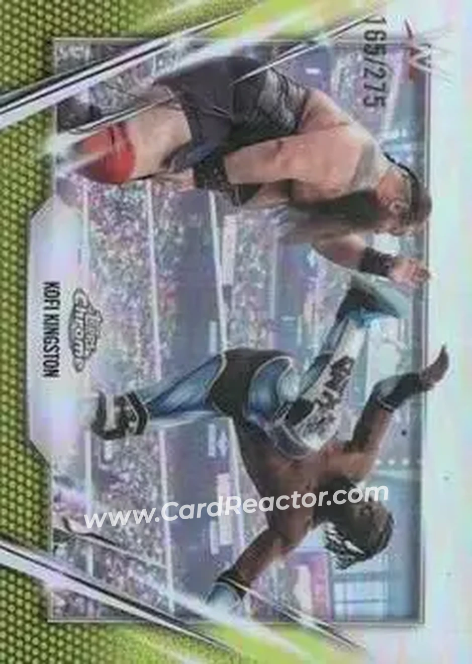 2026 Topps Chrome WWE - Yellow Refractor #166 - Kofi Kingston - Front 2026 Topps Chrome WWE - Yellow Refractor #166 - Kofi Kingston - Front