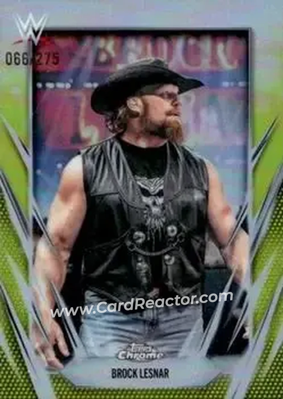 2026 Topps Chrome WWE - Yellow Refractor #168 - Brock Lesnar - Front 2026 Topps Chrome WWE - Yellow Refractor #168 - Brock Lesnar - Front