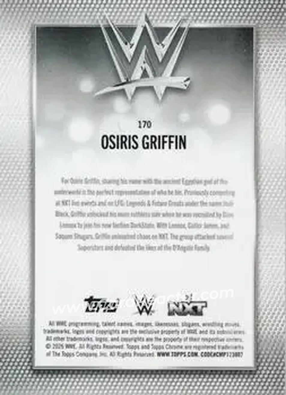 2026 Topps Chrome WWE - Yellow Refractor #170 - Osiris Griffin - Back