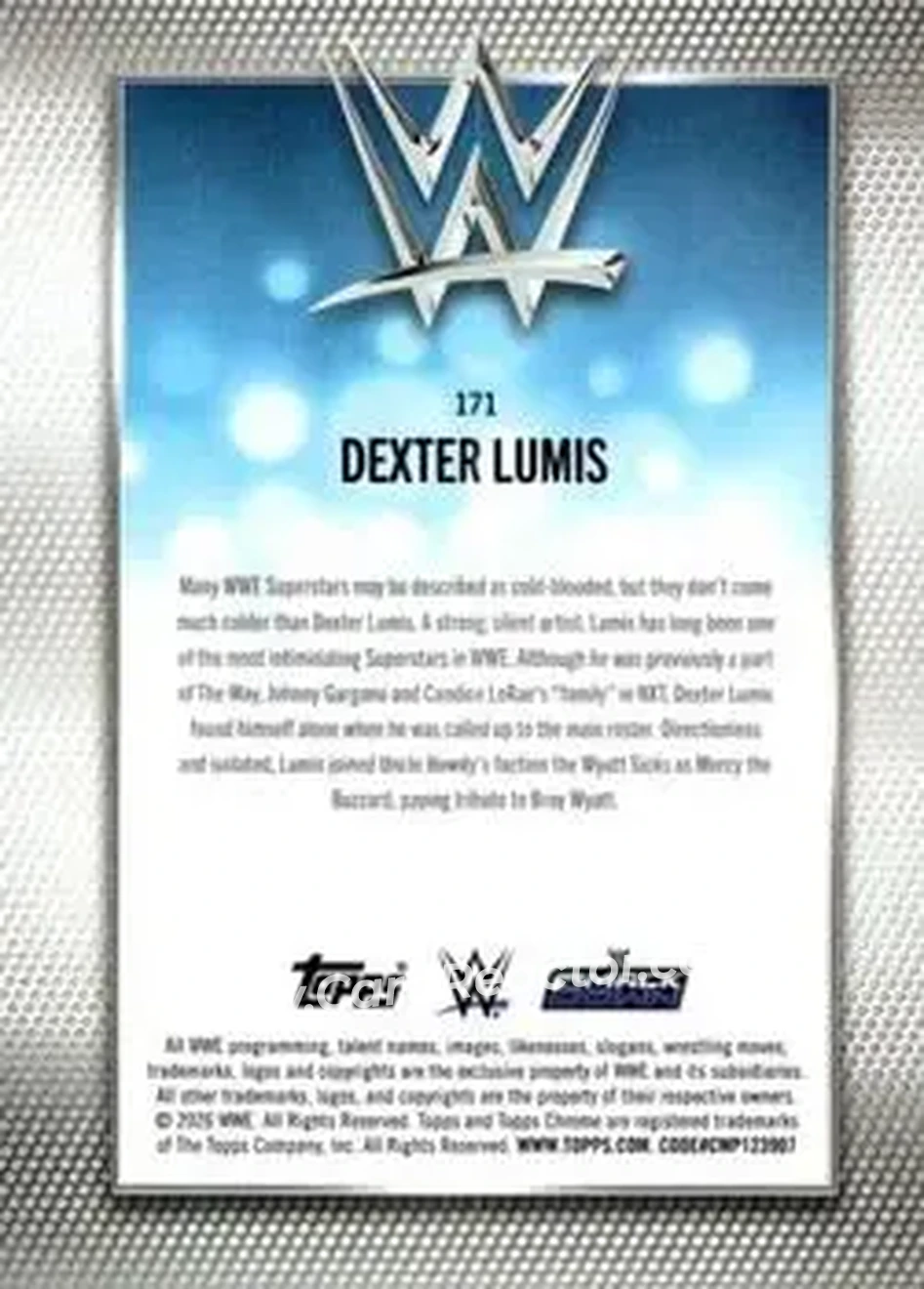 2026 Topps Chrome WWE - Yellow Refractor #171 - Dexter Lumis - Back