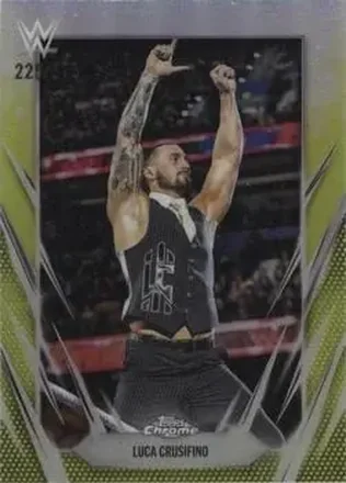 2026 Topps Chrome WWE - Yellow Refractor #177 - Luca Crusifino