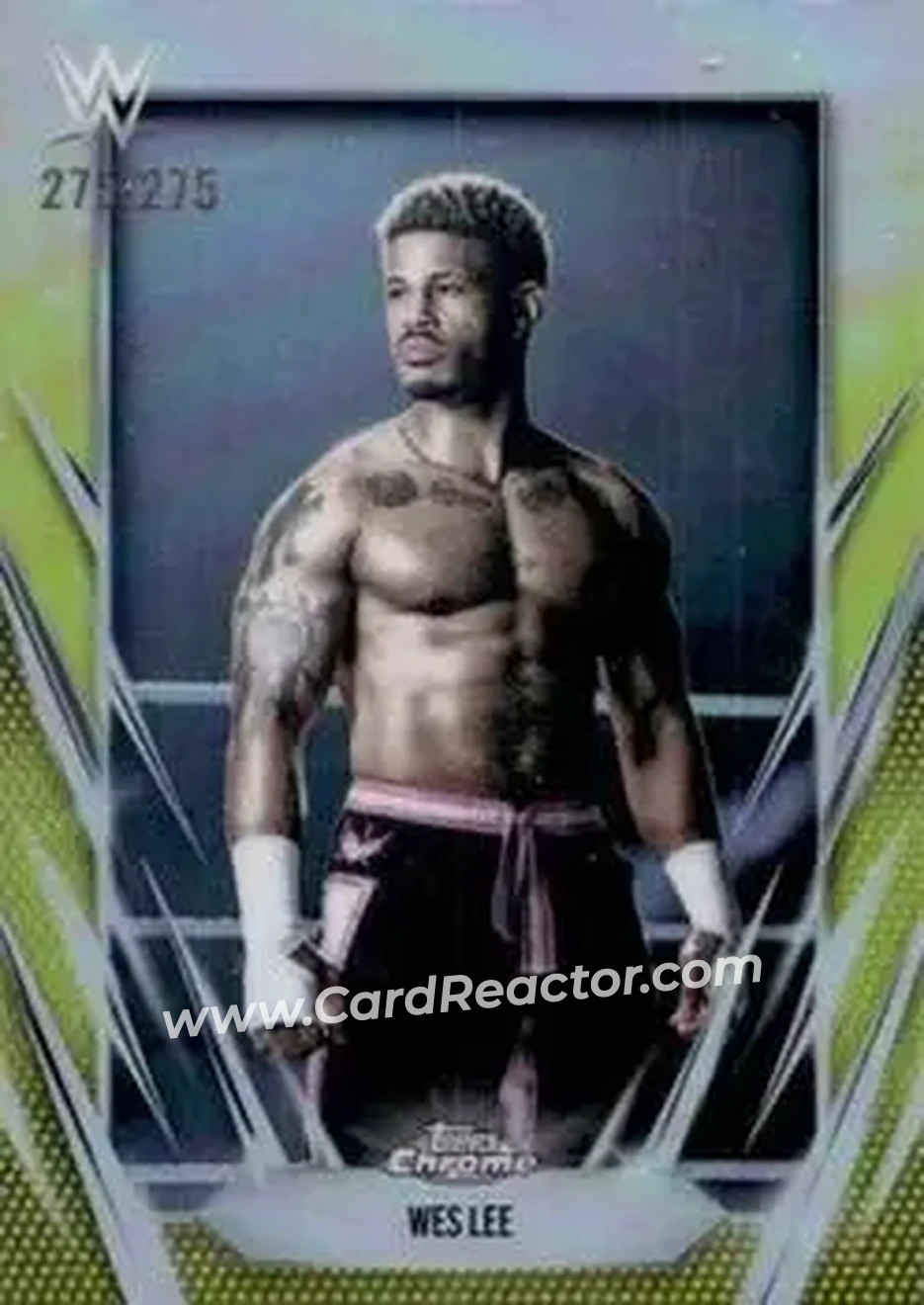 2026 Topps Chrome WWE - Yellow Refractor #180 - Wes Lee - Front