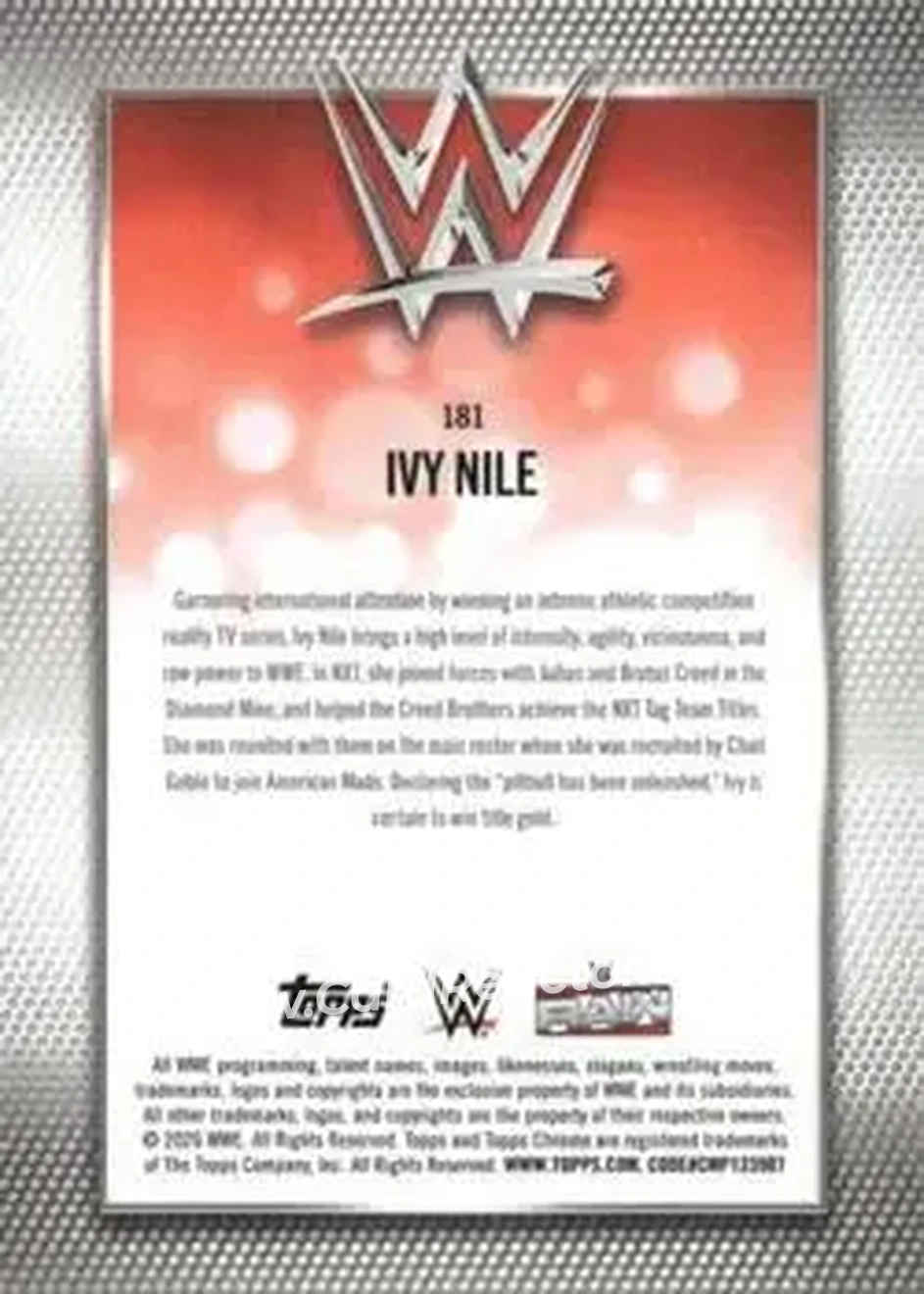 2026 Topps Chrome WWE - Yellow Refractor #181 - Ivy Nile - Back