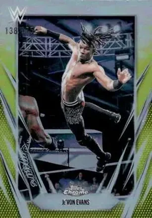 2026 Topps Chrome WWE - Yellow Refractor #186 - Je'Von Evans