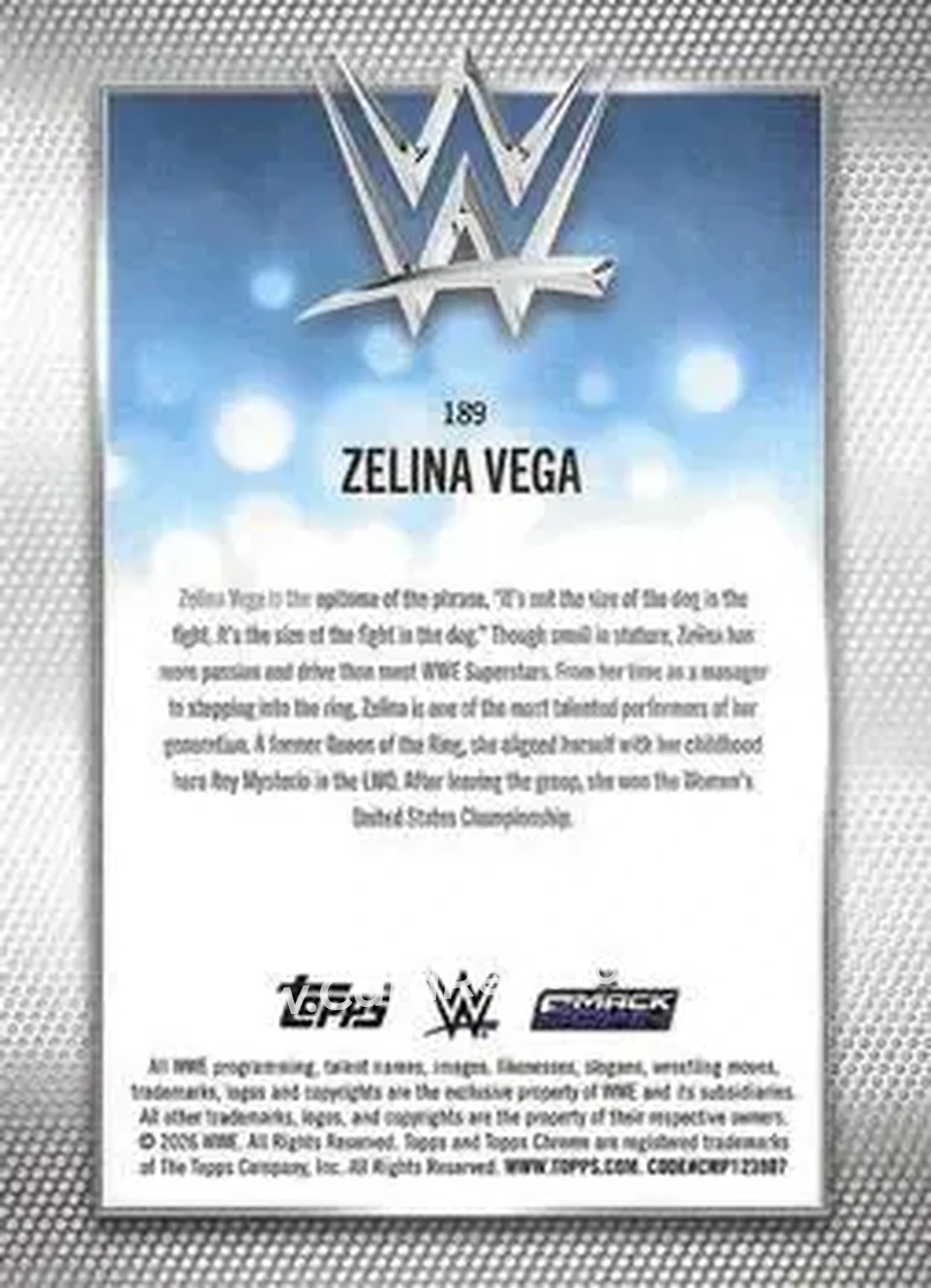 2026 Topps Chrome WWE - Yellow Refractor #189 - Zelina Vega - Back